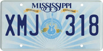 MS license plate XMJ318
