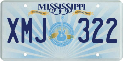 MS license plate XMJ322