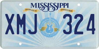 MS license plate XMJ324