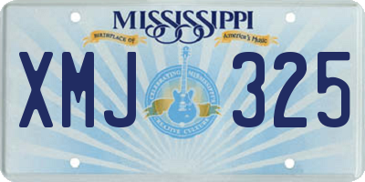 MS license plate XMJ325