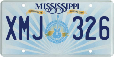 MS license plate XMJ326