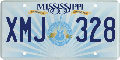 MS license plate XMJ328