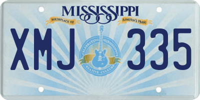 MS license plate XMJ335
