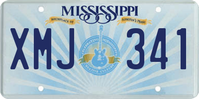 MS license plate XMJ341