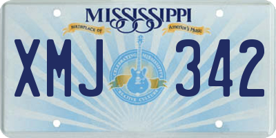 MS license plate XMJ342