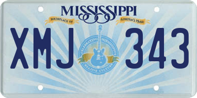 MS license plate XMJ343