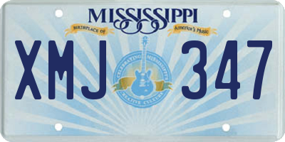 MS license plate XMJ347