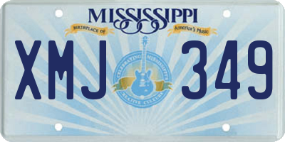 MS license plate XMJ349