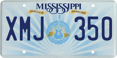 MS license plate XMJ350