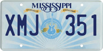 MS license plate XMJ351