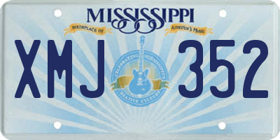MS license plate XMJ352