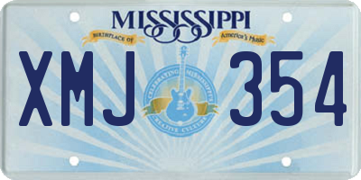MS license plate XMJ354