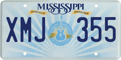 MS license plate XMJ355