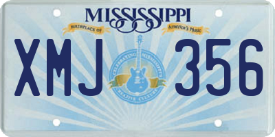 MS license plate XMJ356