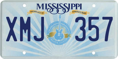 MS license plate XMJ357