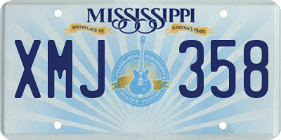 MS license plate XMJ358