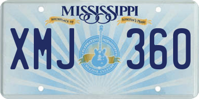 MS license plate XMJ360