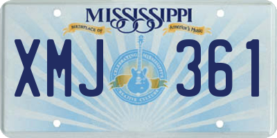MS license plate XMJ361