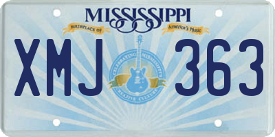 MS license plate XMJ363