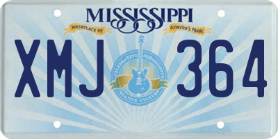 MS license plate XMJ364