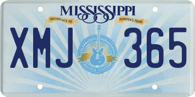 MS license plate XMJ365