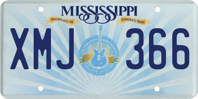MS license plate XMJ366