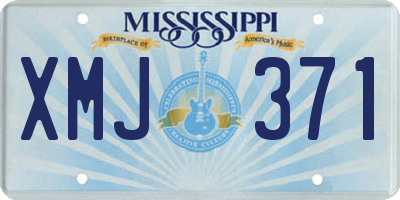 MS license plate XMJ371