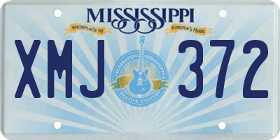 MS license plate XMJ372