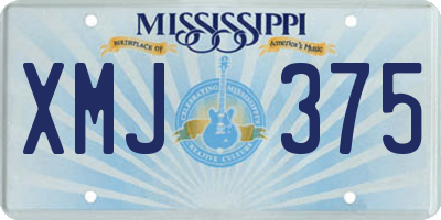 MS license plate XMJ375