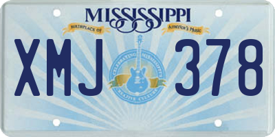 MS license plate XMJ378