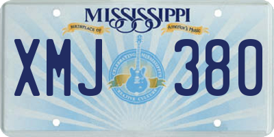 MS license plate XMJ380