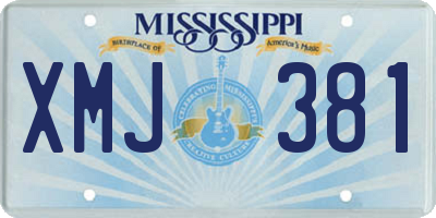 MS license plate XMJ381