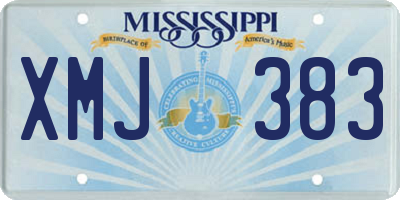 MS license plate XMJ383