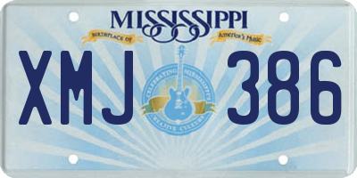 MS license plate XMJ386