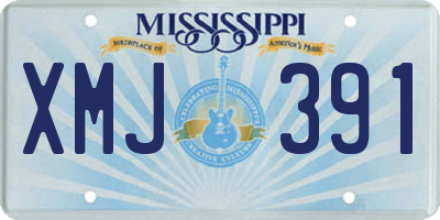MS license plate XMJ391