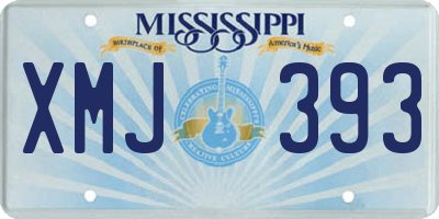 MS license plate XMJ393