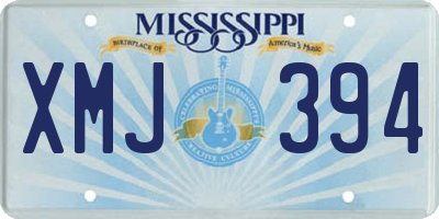 MS license plate XMJ394