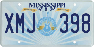 MS license plate XMJ398