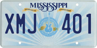 MS license plate XMJ401