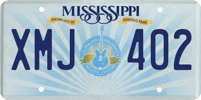MS license plate XMJ402