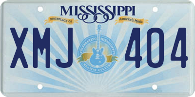 MS license plate XMJ404