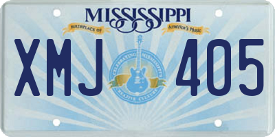 MS license plate XMJ405