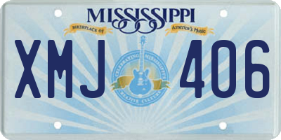 MS license plate XMJ406