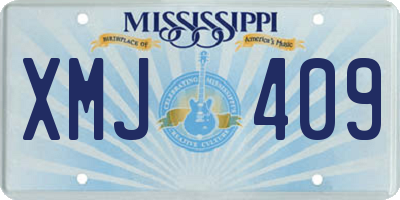 MS license plate XMJ409