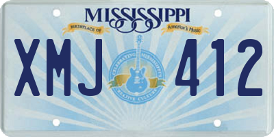 MS license plate XMJ412