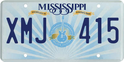 MS license plate XMJ415