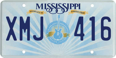 MS license plate XMJ416
