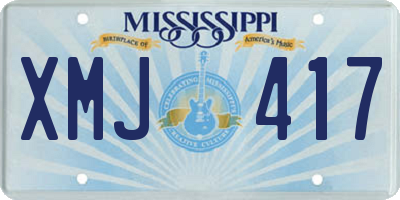 MS license plate XMJ417