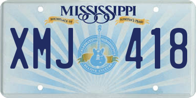 MS license plate XMJ418