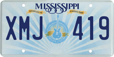 MS license plate XMJ419